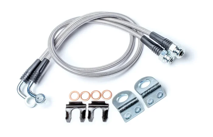 Teraflex 4350310 Rear 30″ Steel Braided Brake Line Pair for 07-18 Jeep Wrangler JK