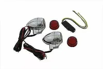 V-Twin Clear Lens with Red LEDs Marker Lamp Set 33-0674