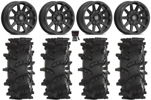 Valor V02 14″ Wheels Black 28″ Outlaw Max Tires Polaris RZR XP 1000 / PRO XP / Ranger XP 900/1000