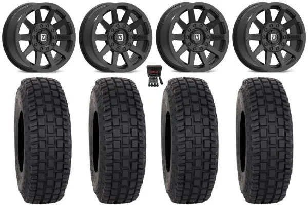 Valor V02 15″ Wheels Black 32″ RX600 Tires Can-Am Maverick X3 / Honda Pioneer 1000 / Talon