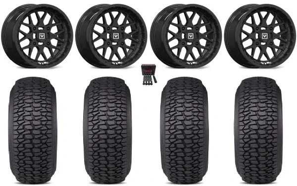 Valor V03 14″ Wheels Black 28″ Regulator 2 Tires Can-Am Commander Maverick Renegade Outlander Defender