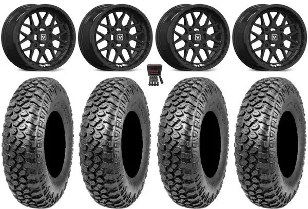 Valor V03 14″ Wheels Black 30″ RAZR XT Tires Polaris RZR XP 1000 / PRO XP / Ranger XP 900/1000