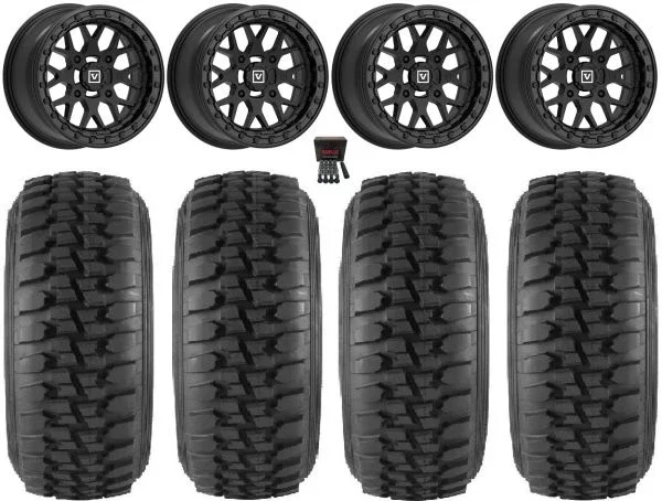 Valor V07 Beadlock 15″ Wheels Black 33″ Desert Series Tires Polaris RZR XP 1000 / PRO XP / Ranger XP 900/1000
