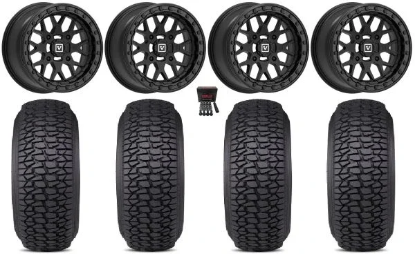 Valor V07 Beadlock 15″ Wheels Black 33″ Regulator 2 Tires Can-Am Commander Maverick Renegade Outlander Defender