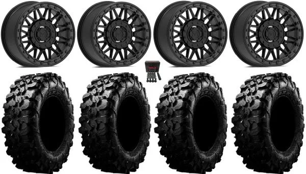 Valor V08 Beadlock 15″ Wheels Black 29″ Carnivore Tires Polaris RZR XP 1000 / PRO XP / Ranger XP 900/1000