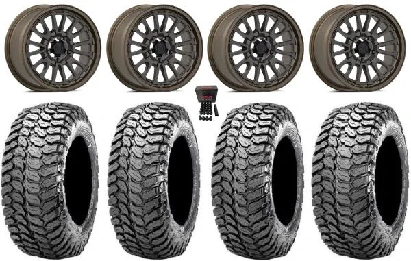 Valor V14 15″ Wheels Root Beer 29″ Liberty Tires Polaris RZR Turbo R & Pro R Ranger 1500 Xpedition