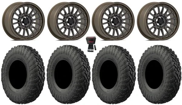 Valor V14 15″ Wheels Root Beer 35″ Gripper T/R/K Tires CFMoto UForce U10 Pro / U10 XL Pro / ZForce Z10 / Z10-4