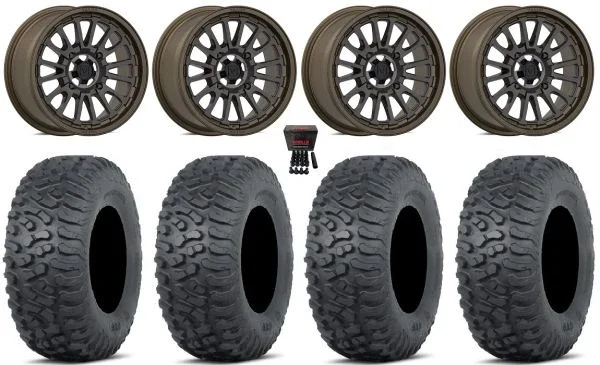 Valor V14 15″ Wheels Root Beer 35″ Terra Hook Tires Polaris RZR XP 1000 / PRO XP / Ranger XP 900/1000