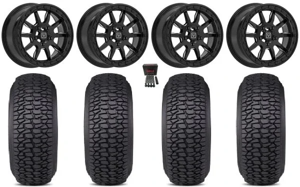 Valor V15 Beadlock 15″ Wheels Black 33″ Regulator 2 Tires CFMoto UForce U10 Pro / U10 XL Pro / ZForce Z10 / Z10-4