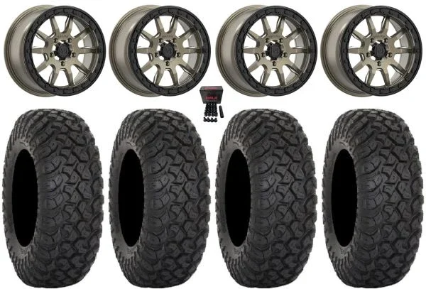 Valor V15 Beadlock 15″ Wheels Bronze 33″ RT320 Tires CFMoto UForce U10 Pro / U10 XL Pro / ZForce Z10 / Z10-4