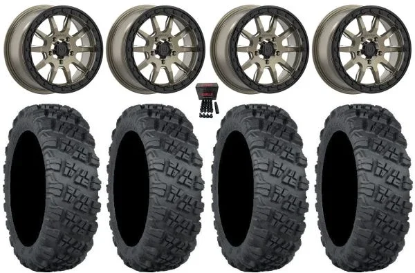 Valor V15 Beadlock 15″ Wheels Bronze 35″ Versa Cross V3 Tires Polaris RZR Turbo R & Pro R Ranger 1500 Xpedition