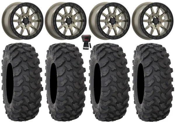 Valor V15 Beadlock 15″ Wheels Bronze 35″ XTR370 Tires Polaris RZR Turbo R & Pro R Ranger 1500 Xpedition