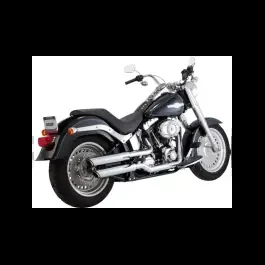 Vance & Hines 3″ Round Twin Slash Slip-On Chrome Mufflers 4 Harley 07-09 FLSTF/B FXSTD