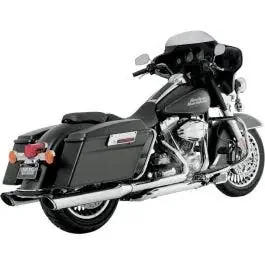 Vance & Hines Chrome 4″ Twin Slash Round Slip On Mufflers Harley Touring 95-16