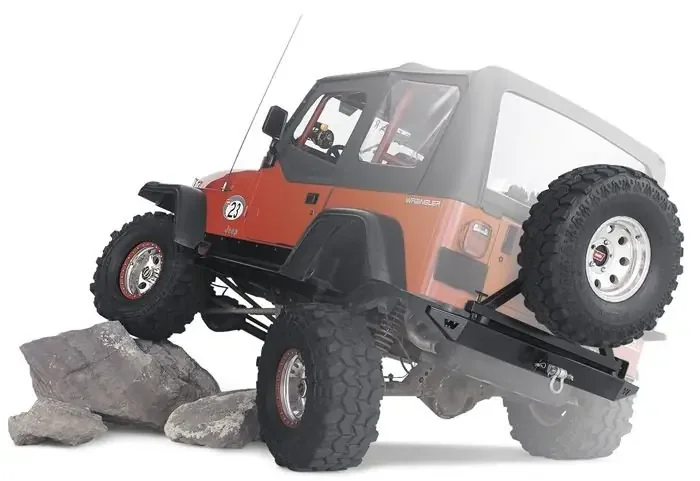 WARN Rock Crawler Rear Bumper and Tire Carrier for 76-86 Jeep CJ-7