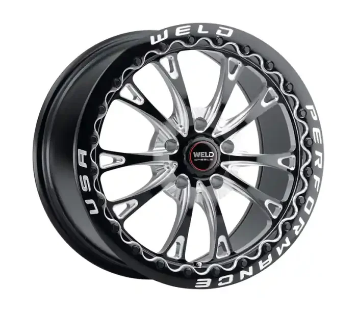 Weld Belmont Beadlock 18×12 / 5×120.65 BP / ET55 BS8.7 Gloss BLK MIL DIA 78.1 S90882063P55