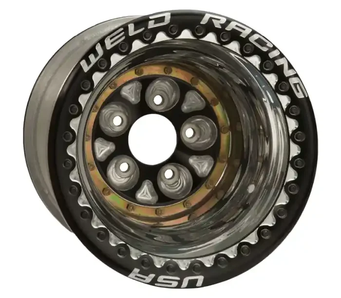 Weld Magnum Pro 16×16 / 5×5 BP / 4in. BS Black/Polished Wheel – Ultralite Black Double Beadlock 87B-616418UB