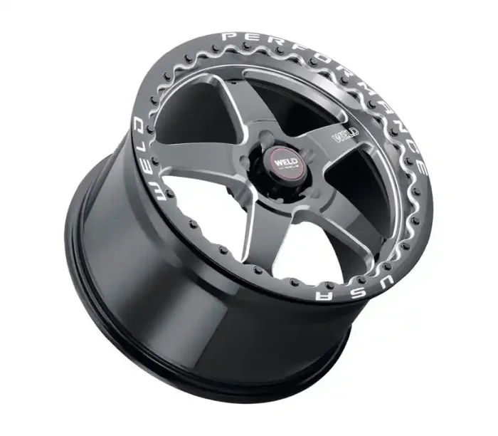 Weld S904 15×12 Ventura Beadlock 5×114.3 ET28 BS7.6 Gloss BLK MIL DIA 78.1 S904B2067P28