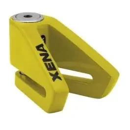Xena Yellow Motorcycle Disc Lock XE1 6MM Pin 43MM Throat 1/4″ Pin