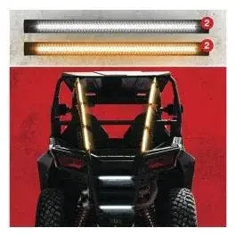 XK Glow 4pc White/Amber Plug And Play Tube Kit Emergency Strobe Light Series UTV