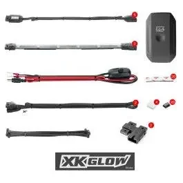 XK Glow 6pc Pods 2pc 10″ Strips Motorcycle LED Accent Light Kit App Control
