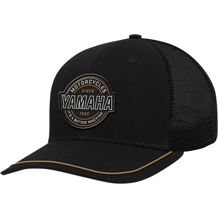 YAMAHA APPAREL 2501-3919 NP21A-H2740 Yamaha Curved Bill Hat Yamaha Motorcycle Patch Hat – Black