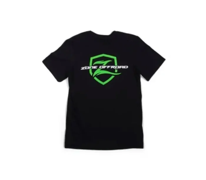 Zone Offroad Black Premium Cotton T-Shirt – Green Logo – 4XL ZONU91604XL