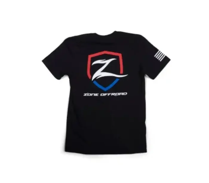 Zone Offroad Black Premium Cotton T-Shirt w/ Patriotic Zone Logos – Medium ZONU9162M